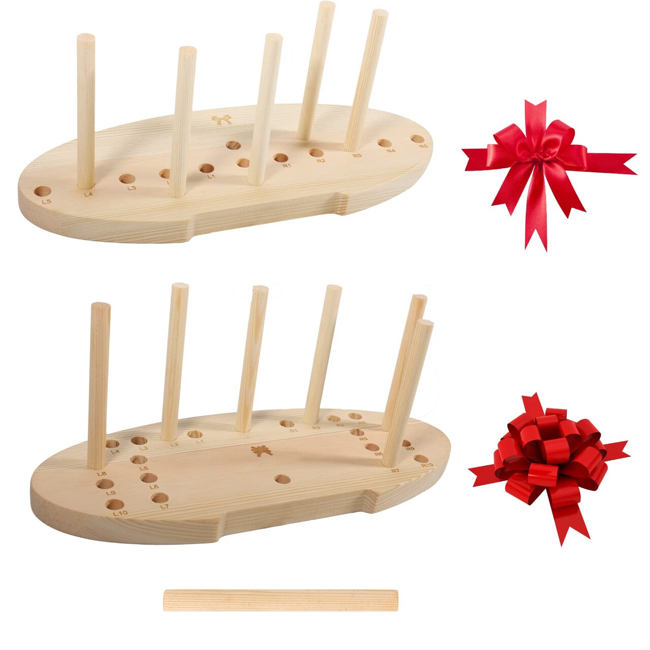Bow Maker for Ribbon, Holiday Wreaths,Wooden Wreath Bow Maker Tool for Creating Gift Bows, Party Decorations, Hair Bows, Corsages, Holiday Wreaths, Various Crafts(Double-Sided)